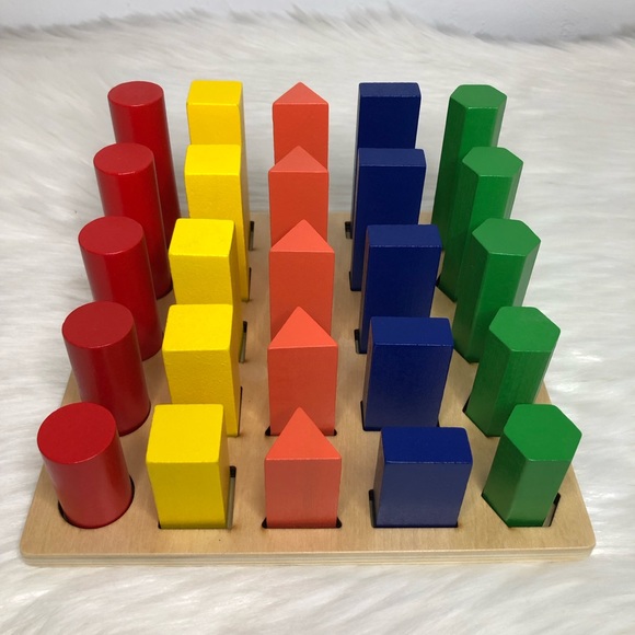 COPY - Shape Sequence Blocks Wooden Educational Montessori Toy Shape Sorting Pu… - Picture 1 of 6